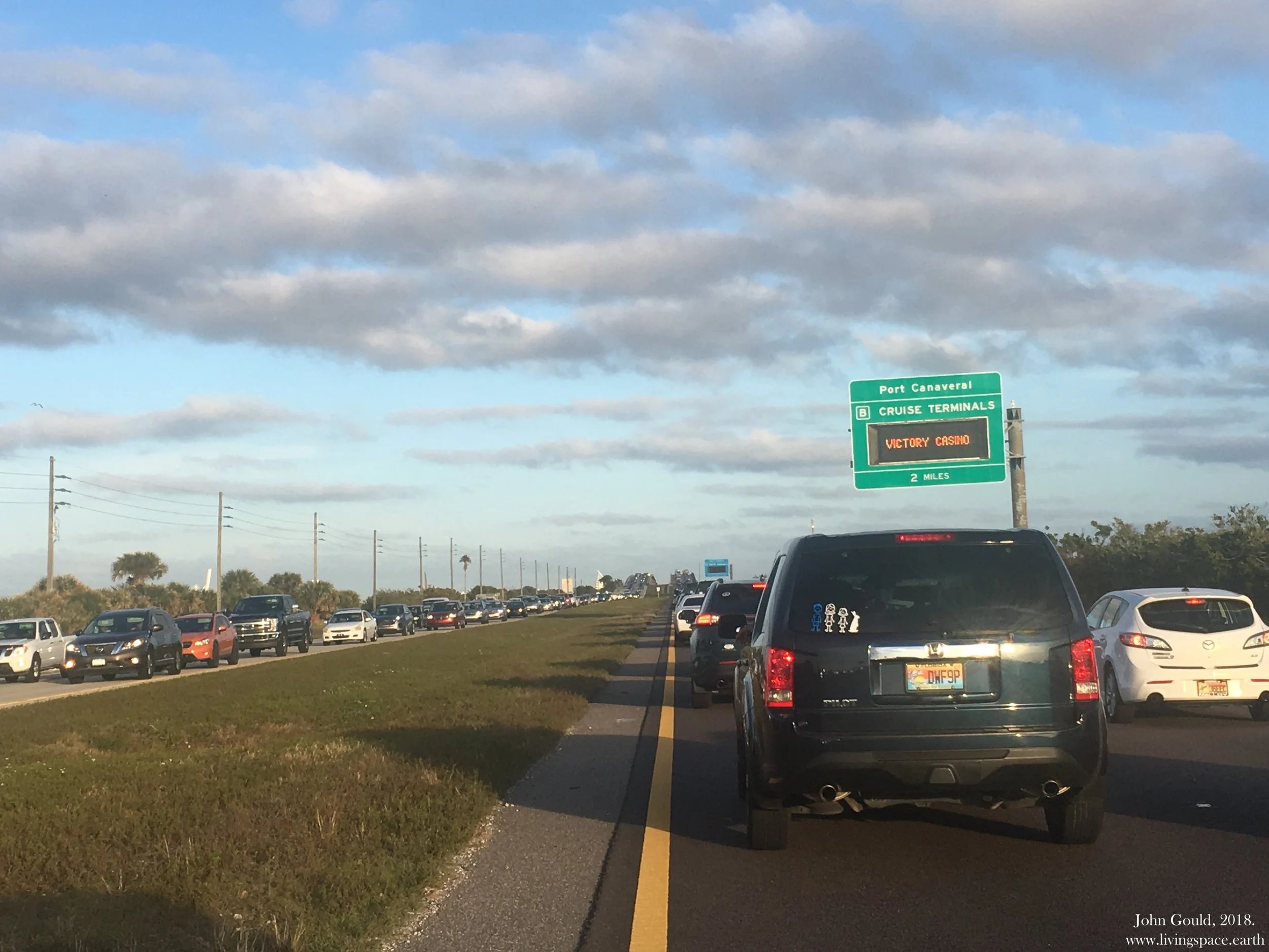 Post-launch traffic on the Beachline, reminiscent of Shuttle days.