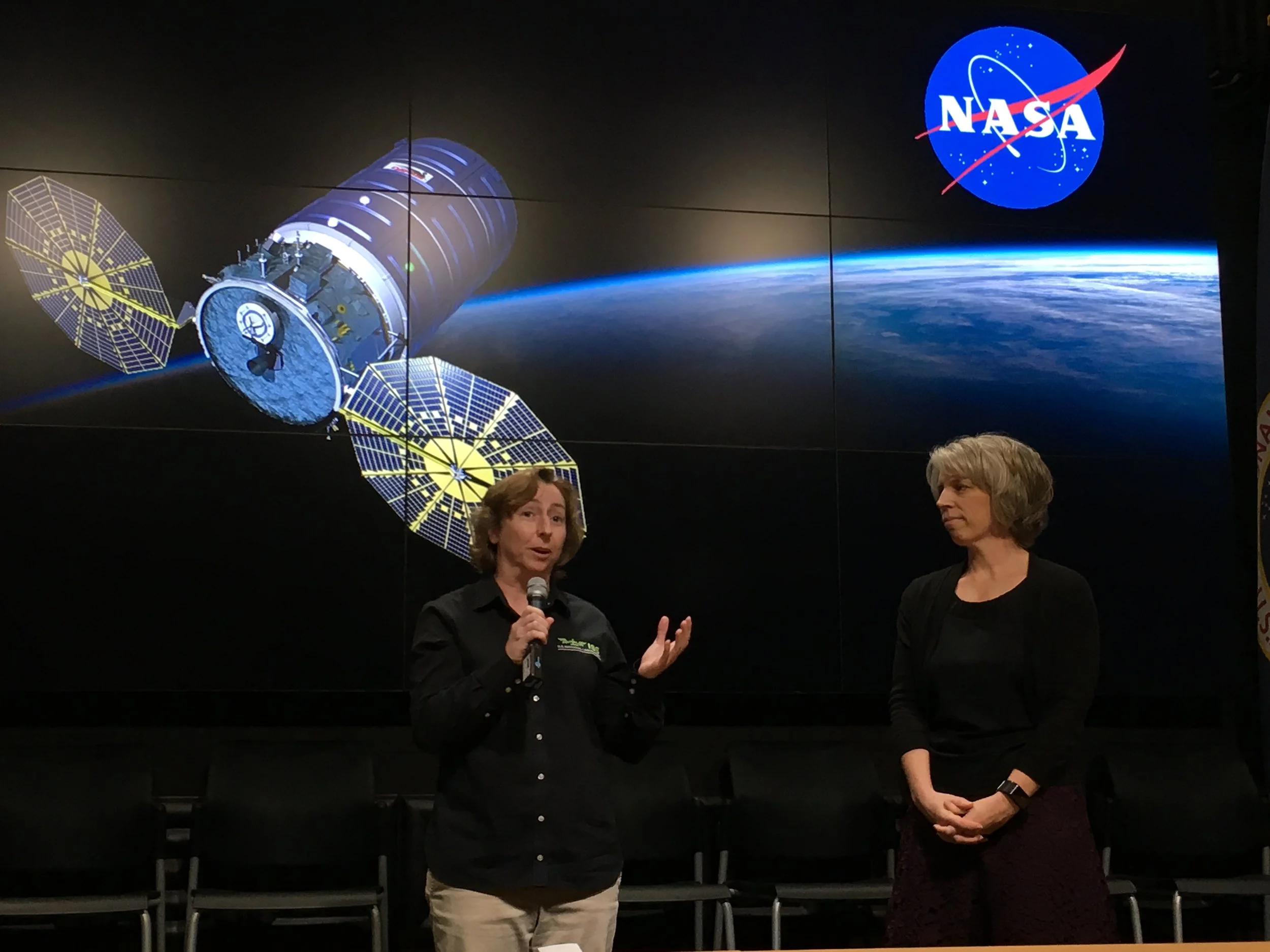 Liz Warren of ISS National Lab and Tara Ruttley of NASA describe experiments such as MVP Cell-05.