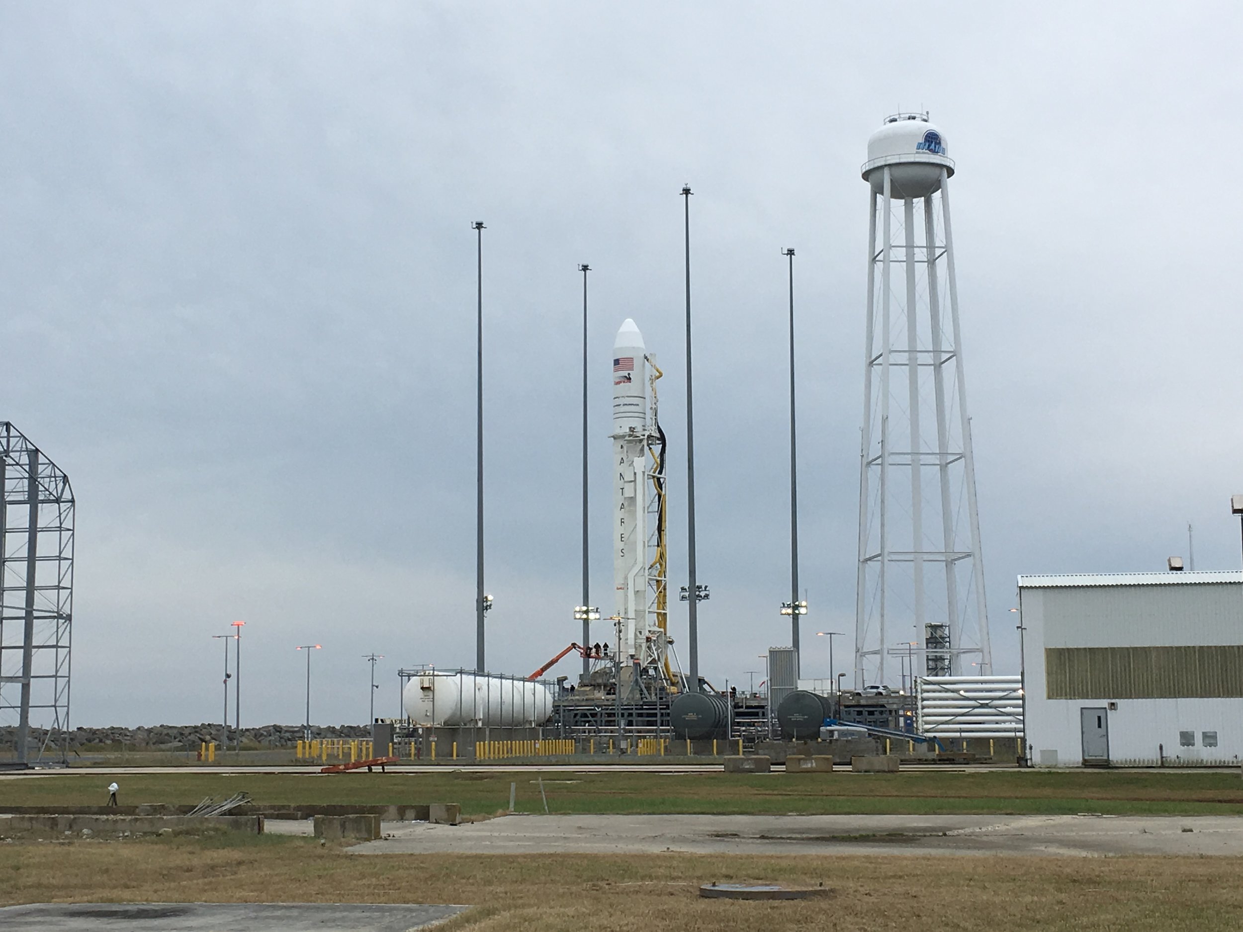 The NG-10 Antares being readied for departure from Pad 0-A at MARS.