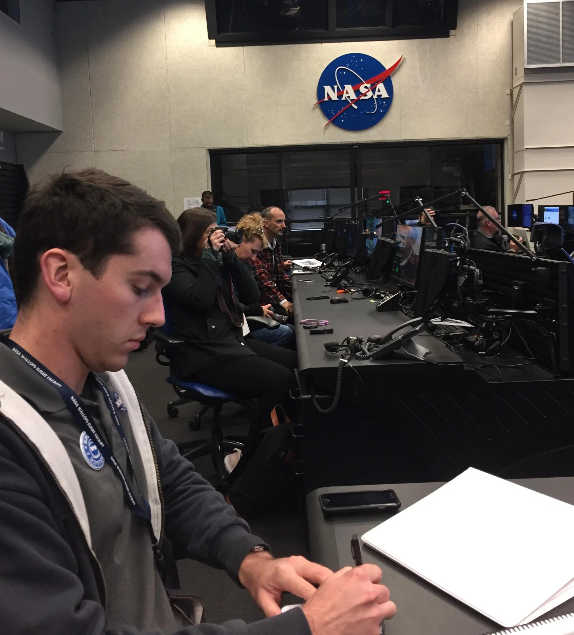 Taking notes on a flight controller’s desk. Fun times! (Photo: Janet Kelly Heaton)