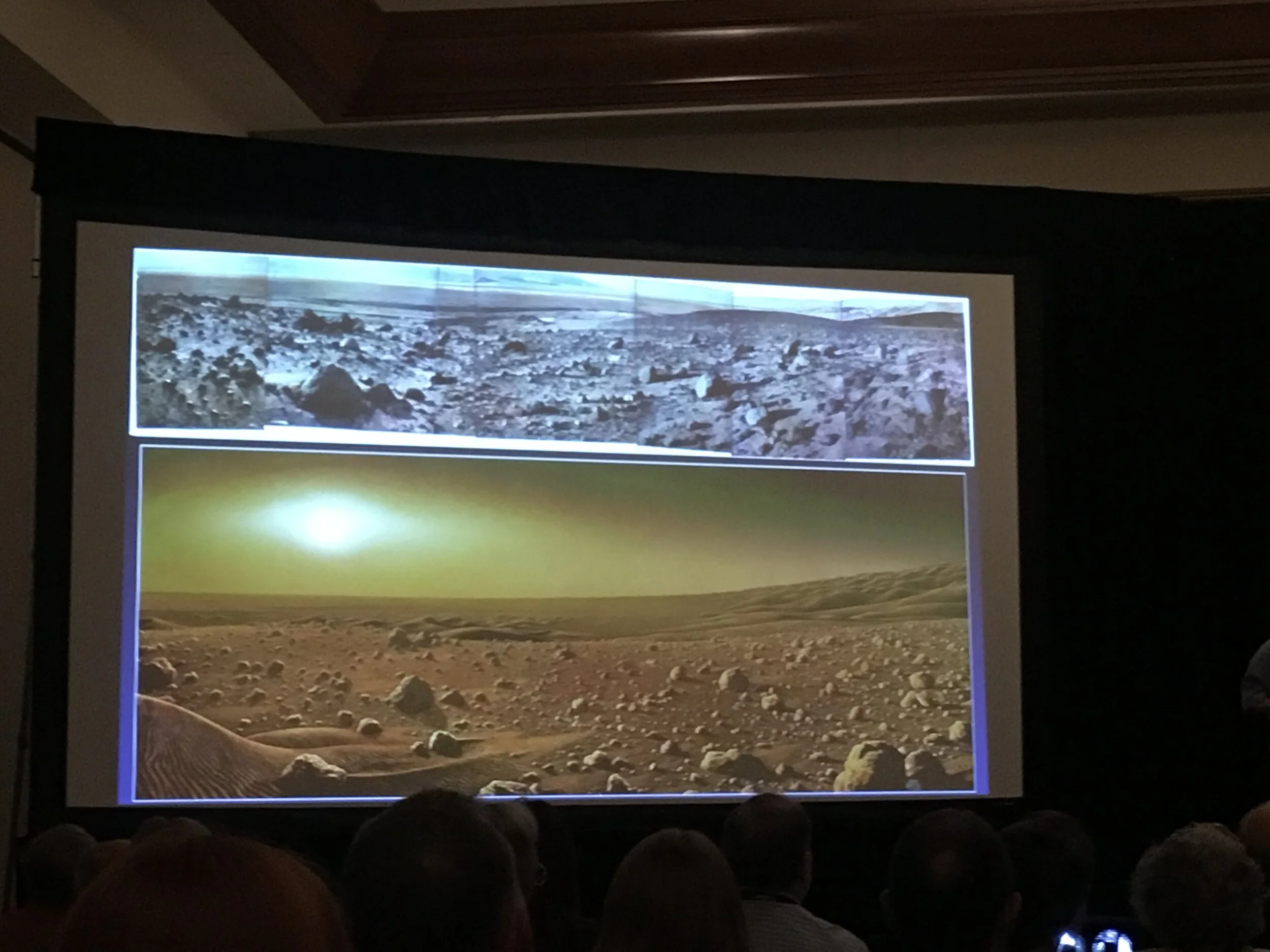 “Mars Hill,” Death Valley, with the painting it inspired.