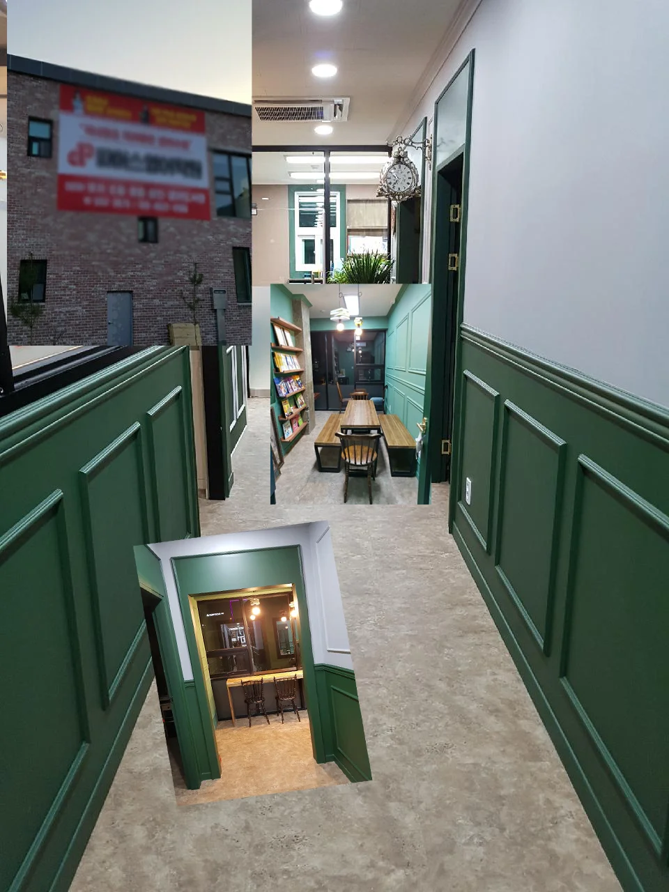 Exterior and interior of the school