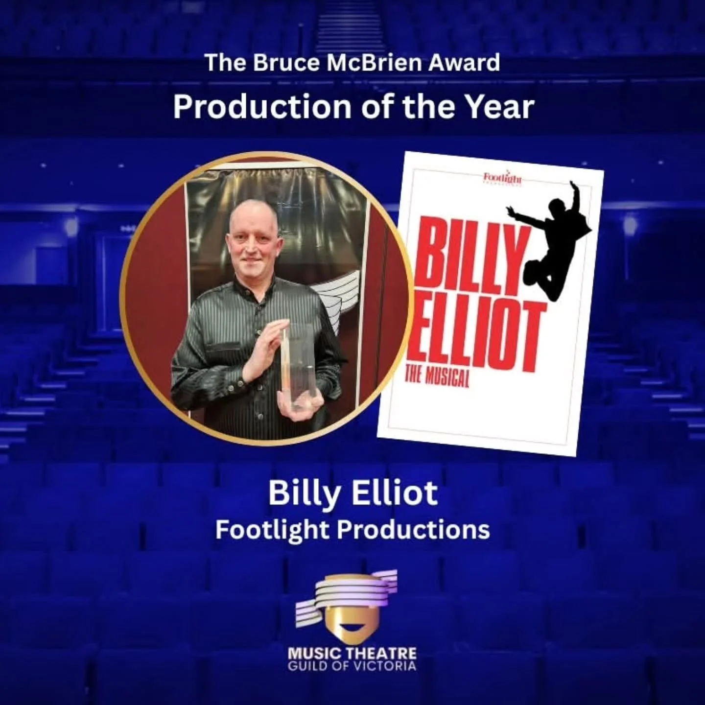 Congratulations to everyone involved in our production of Billy Elliot, which was named Production of the Year at the 2025 Music Theatre Guild of Victoria awards, and to award recipients Alister Smith (Direction), Ashley Boyd (Choreography), Sebastia
