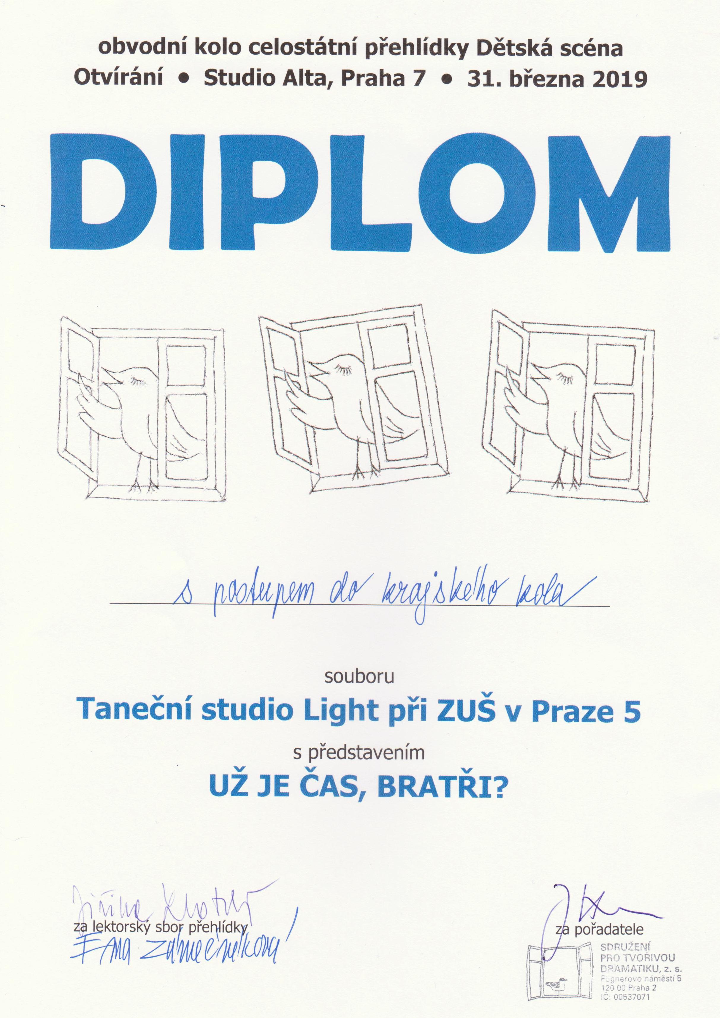 Postup do krajského kola OTVÍRÁNÍ