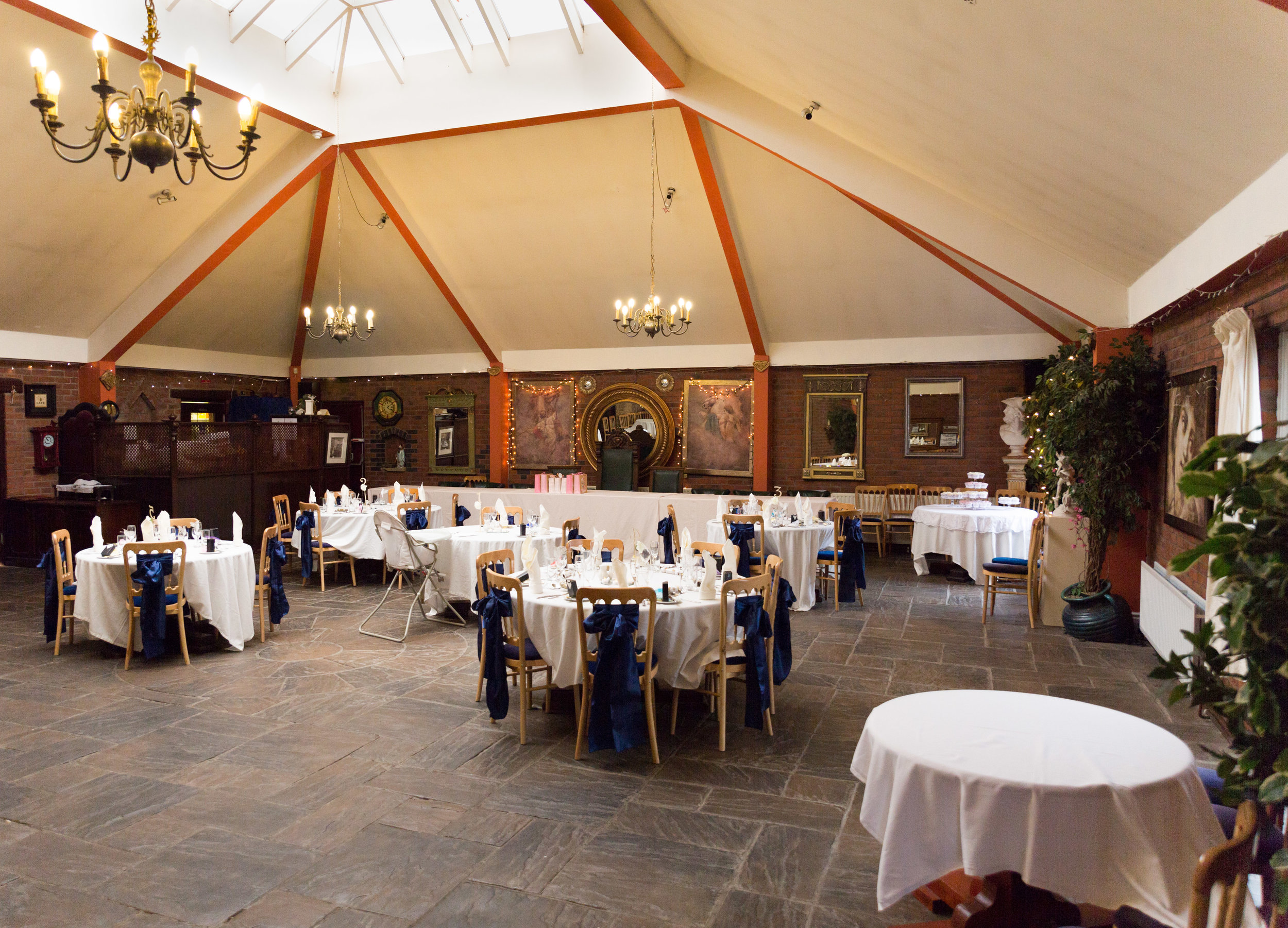 Wedding reception room at Heskin Hall, Chorley
