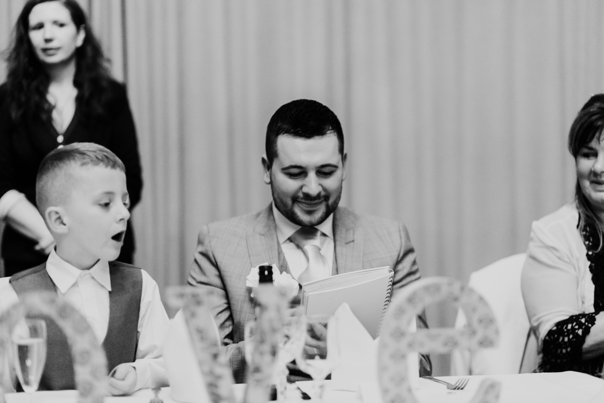 Reaction to getting a hand-made gift during wedding speeches