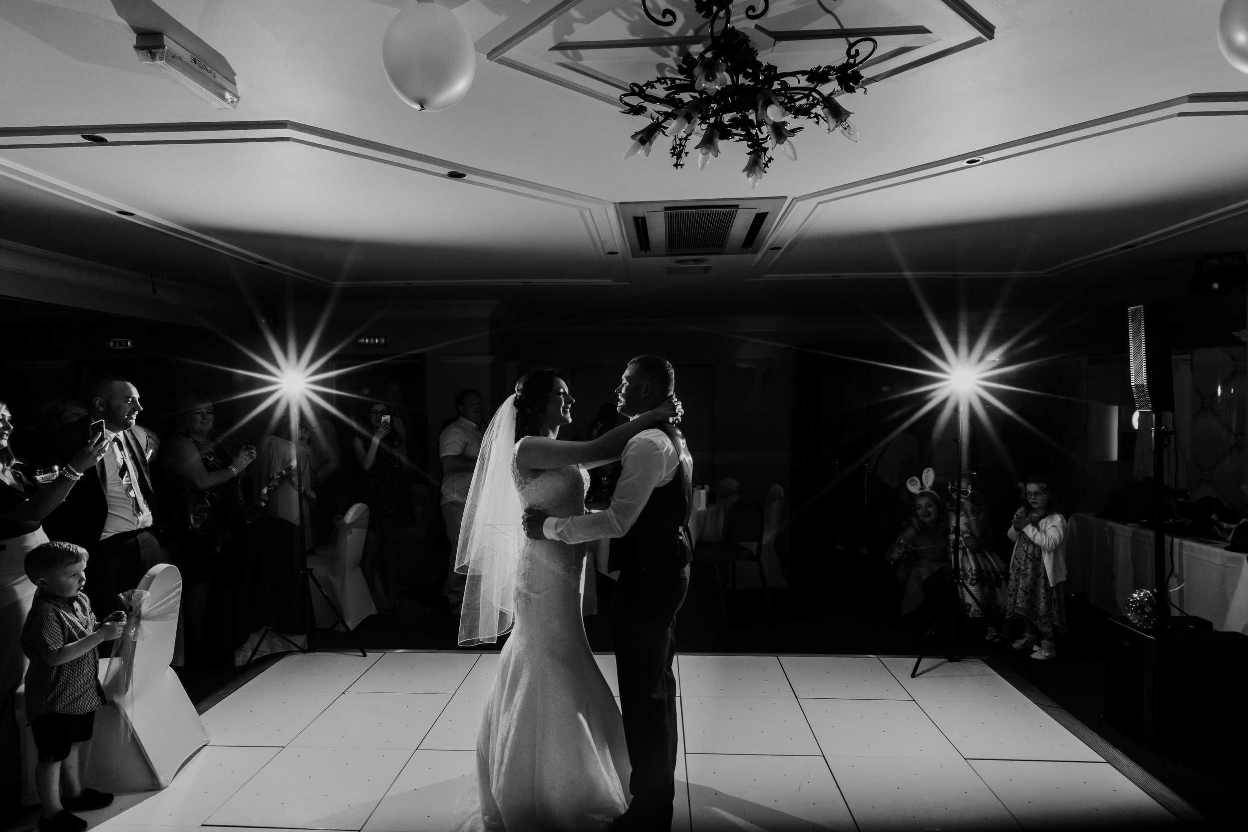 First dance shot of the bride and groom