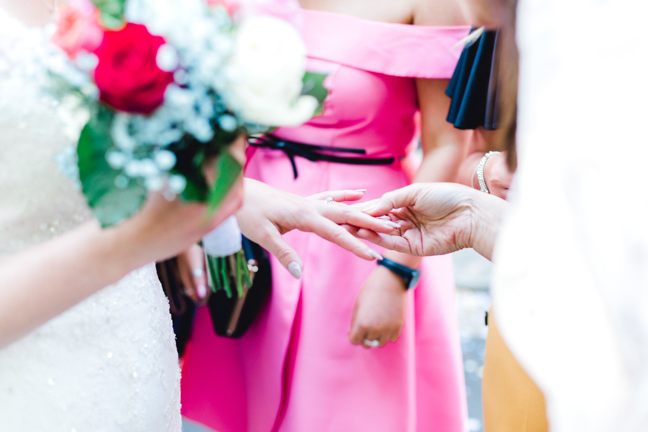 Showing of the ring after wedding ceremony