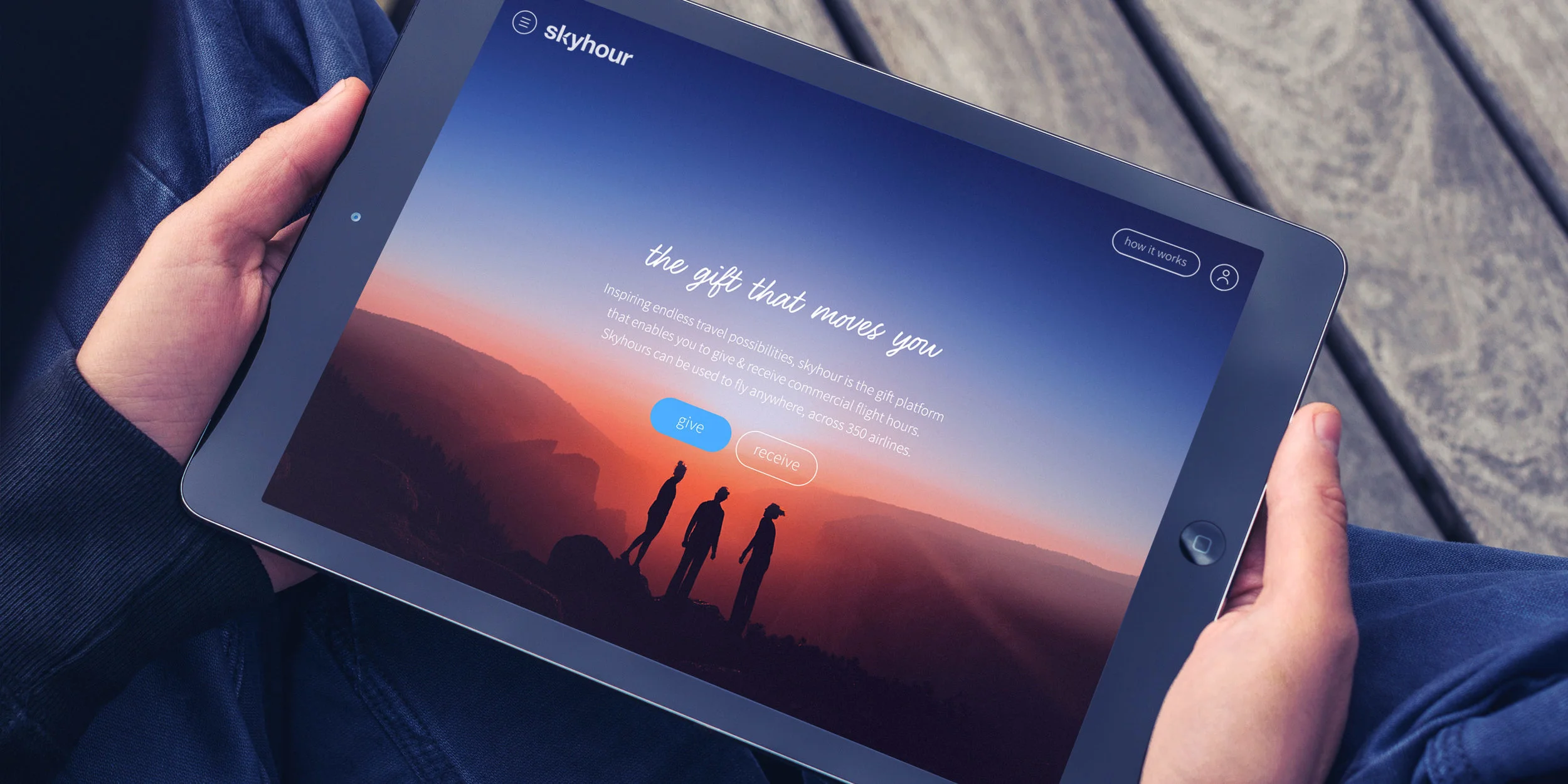 Person using travel app on their iPad