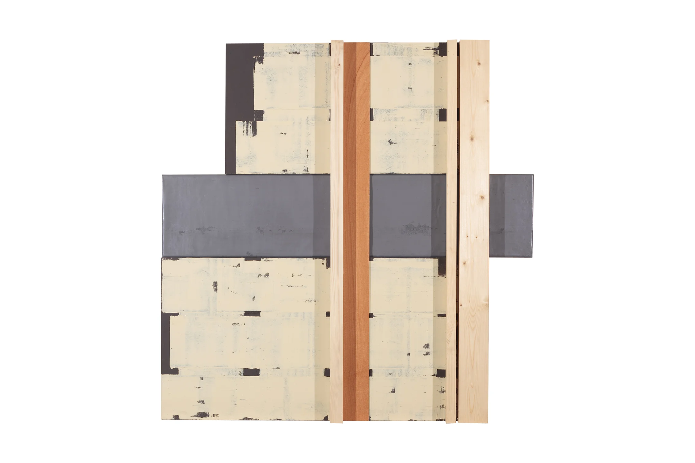 Sin título. 2007 Óleo/madera, plomo y madera 116 x 114 x 9 cm