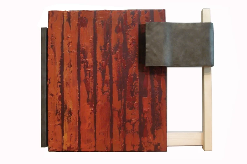 Sin título. 2010 Óleo/lino, plomo y madera 54 x 66,5 x 9 cm