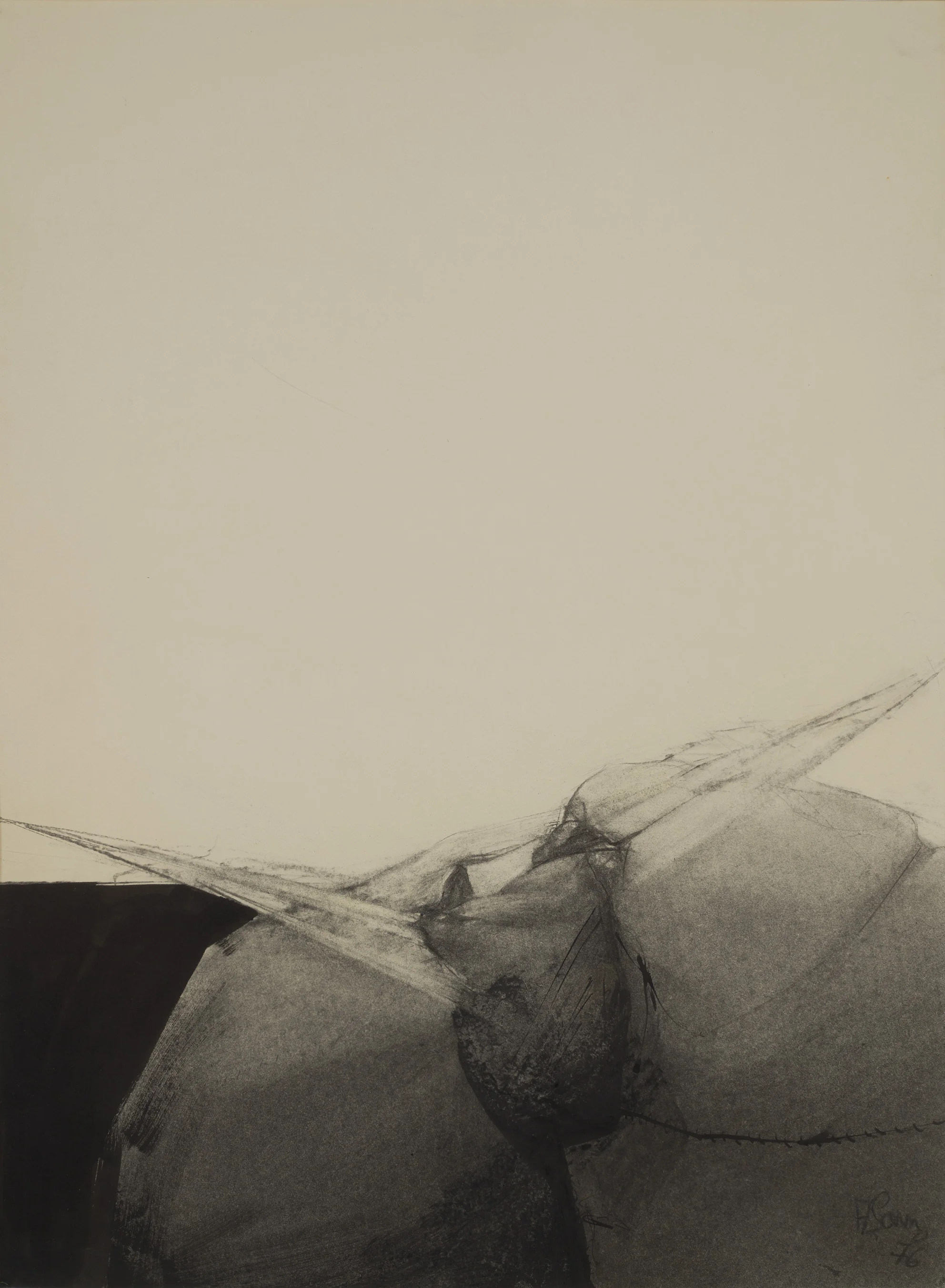 Sin título. 1976 Dibujo lápiz/carboncillo sobre papel 88 x 68 cm