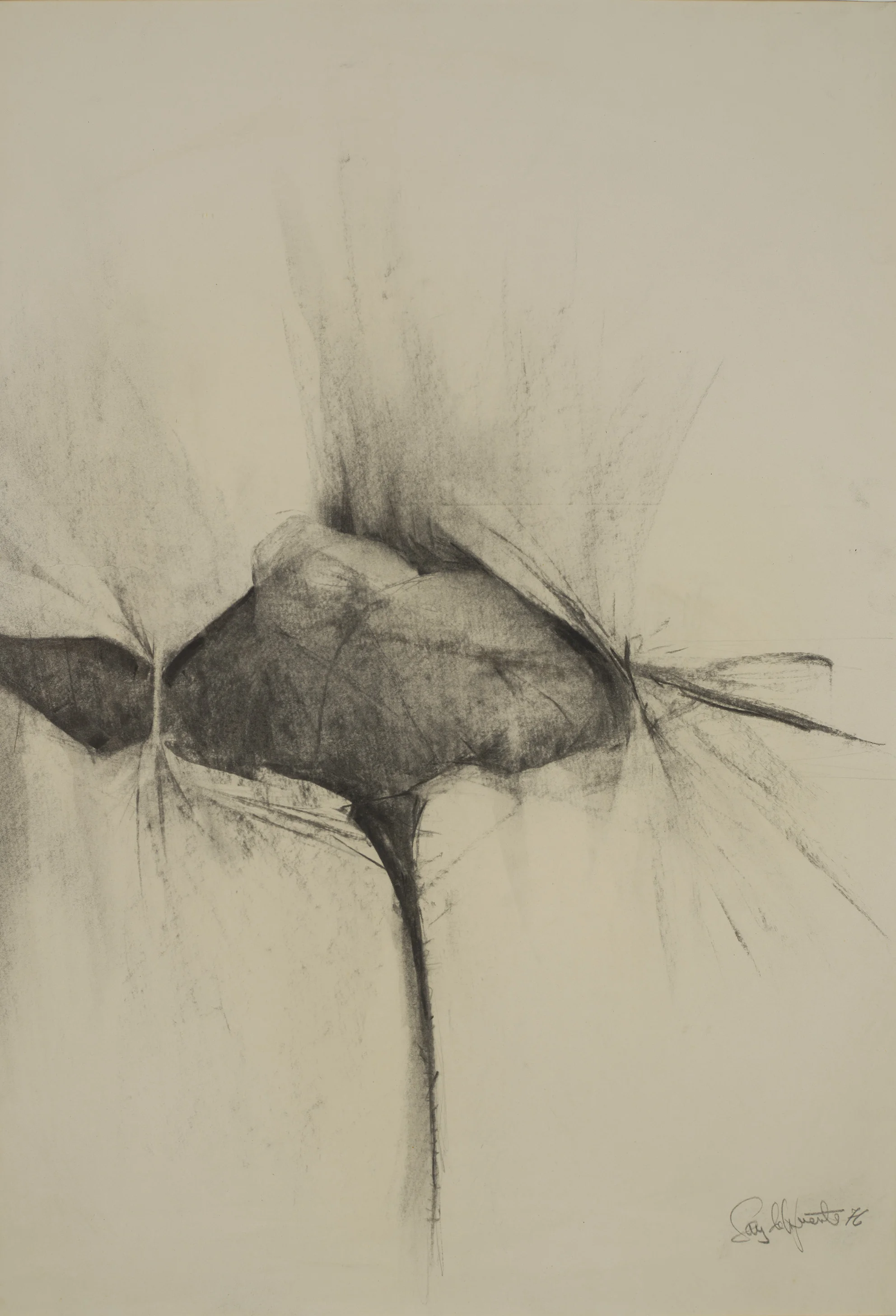 Sin título. 1976 Dibujo lápiz/carboncillo sobre papel 88 x 68 cm
