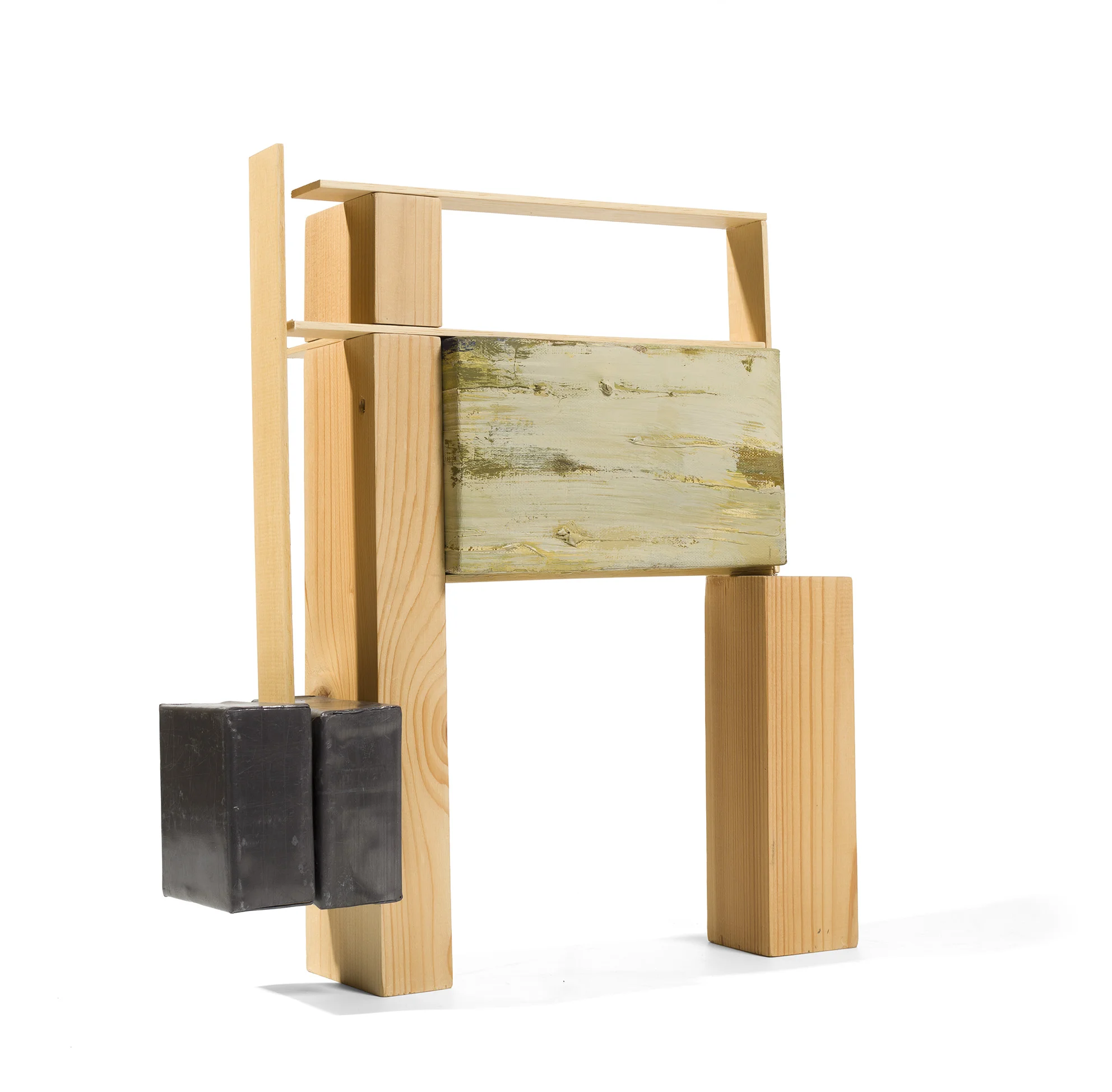 Sin título. 2012 Madera y óleo sobre lino y plomo 43 x 36,5 x 15 cm
