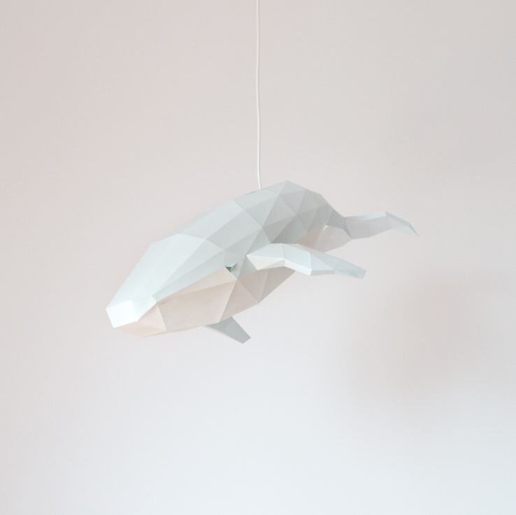 Humpback Whale Paper Pendant Molts, Whale Lamp Shade