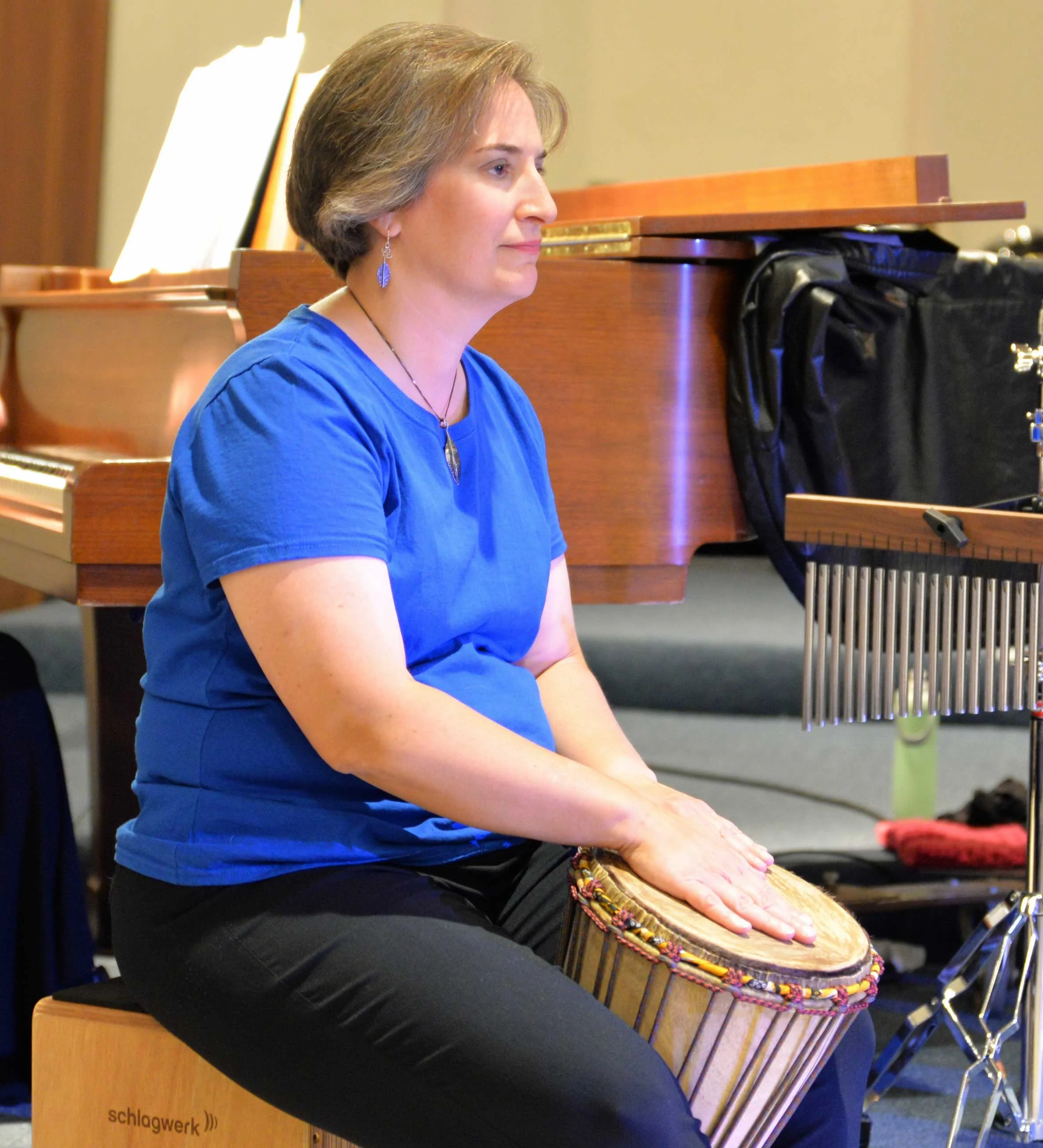 Kim with drum