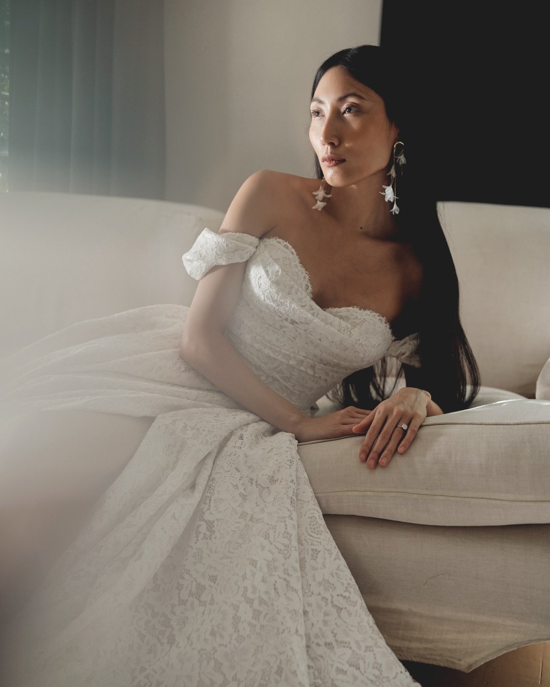 Sidonie, NYC '25. 

A reimagining of the iconic Danielle Gown, now brought to life in a stunning floral corded lace inspired by Italian opulence.

Elegant, opulent, timeless 🤍 

Special thanks 
@lavina.s 
@dolcevita 

#SavannahMillerBridal #Sidonie_