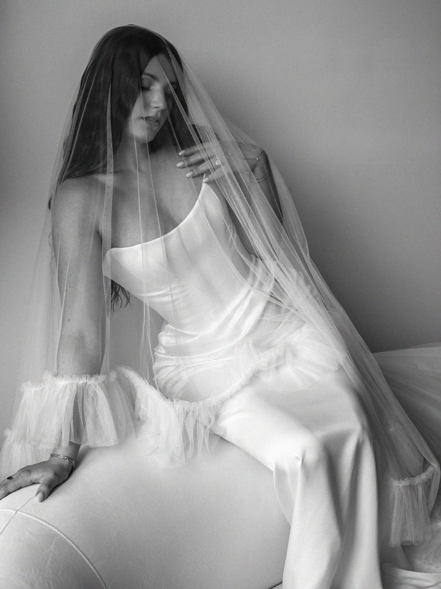 Moments of my Christiane gown captured perfectly by @savannahgrimm 🤍

Christiane is the perfect mix of sexy, playful, beautiful and chic. 

Featuring a corseted satin gown and detachable twisted sleeves with a draped, flowing silk train - perfect fo