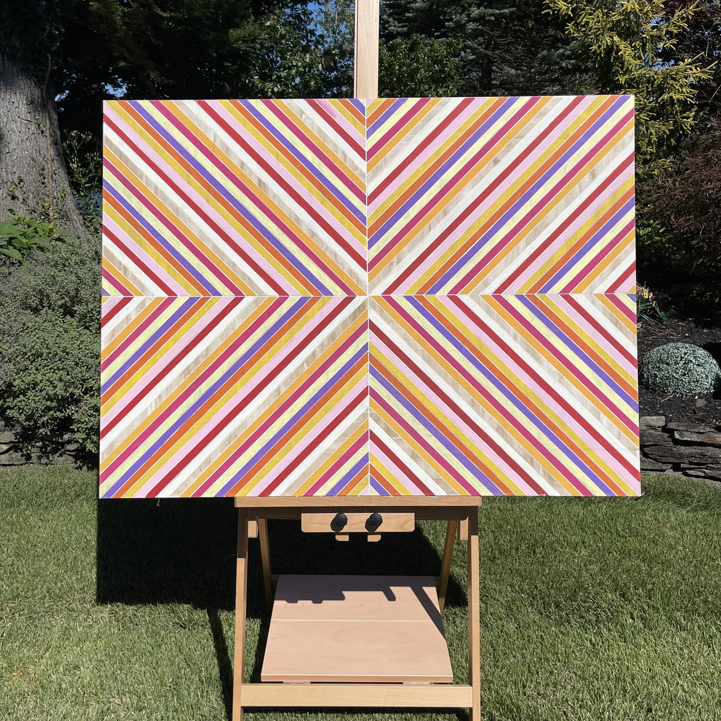 Multicolor Geometric Acrylic Painting 36x48