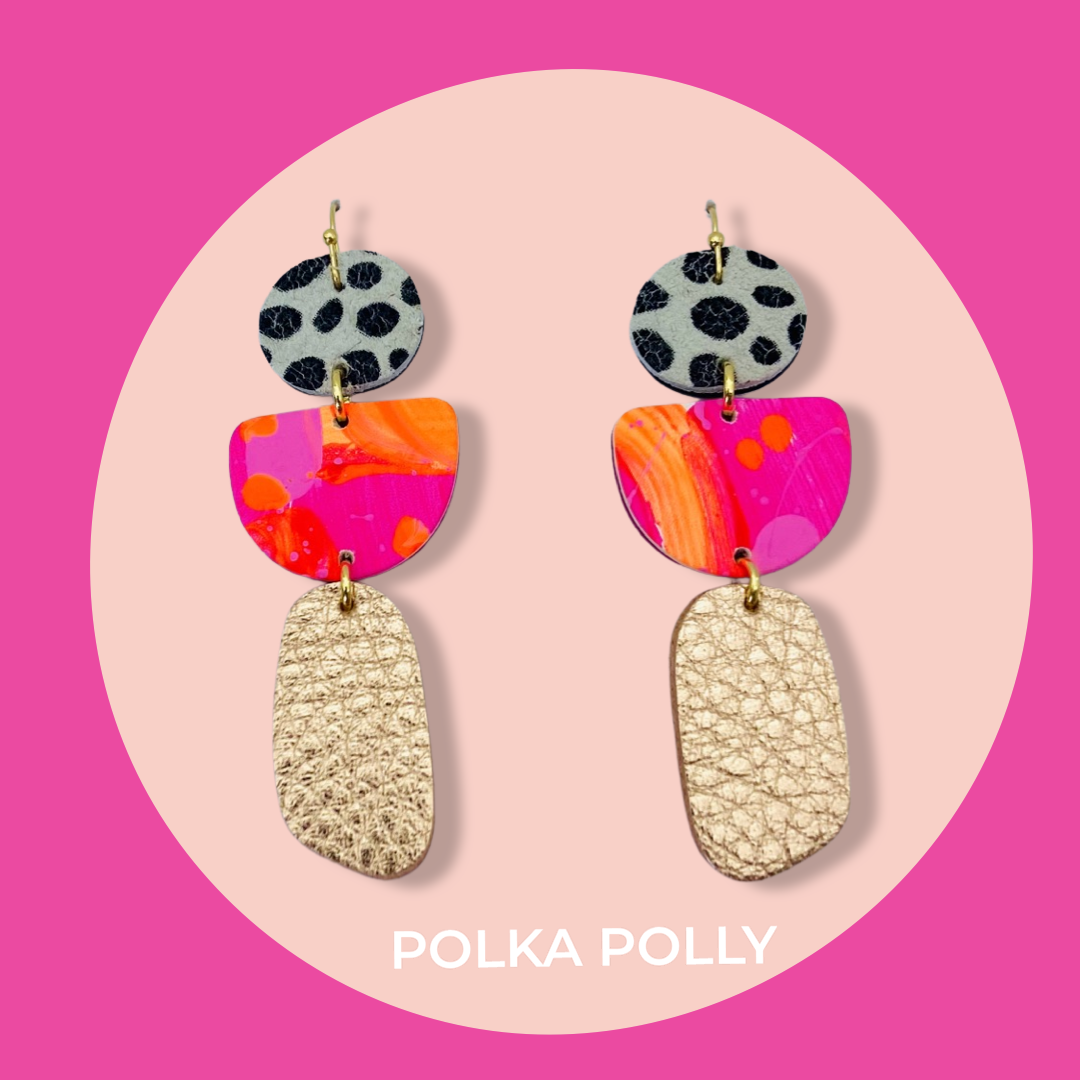 Polka Polly Earrings - Tempa Rose Gold