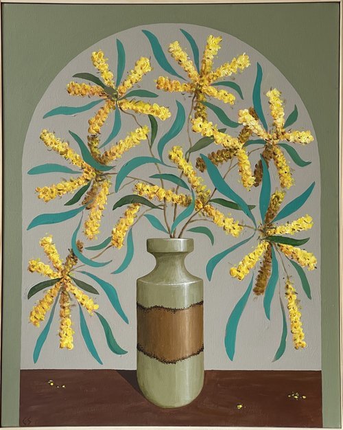 Acacia Blossom 61x76cm framed acrylic on canvas $1550