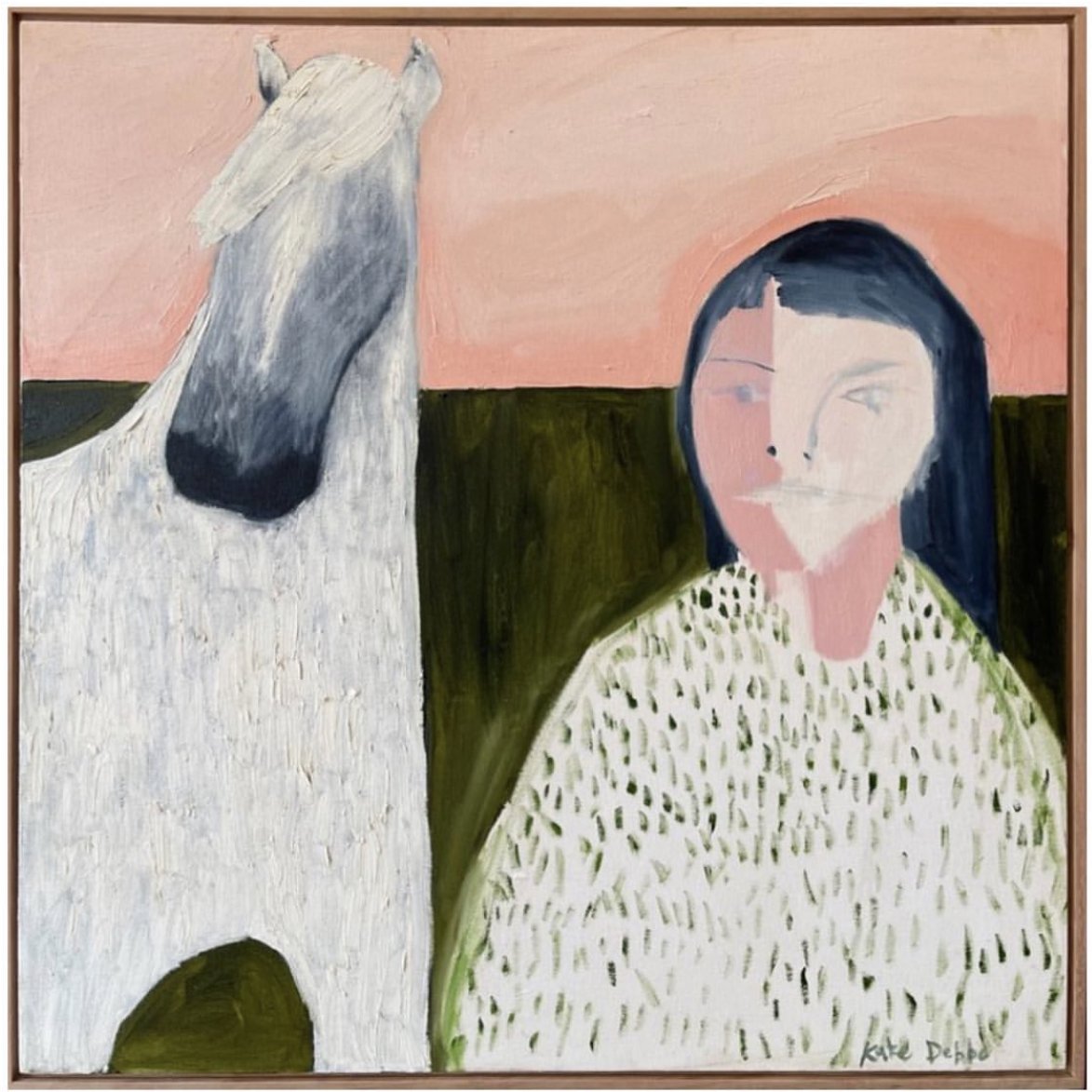 KATE DEBBO A Painting About A Girl And Her Horse 90x90cm framed oil on canvas WAS  $3200 now $2800