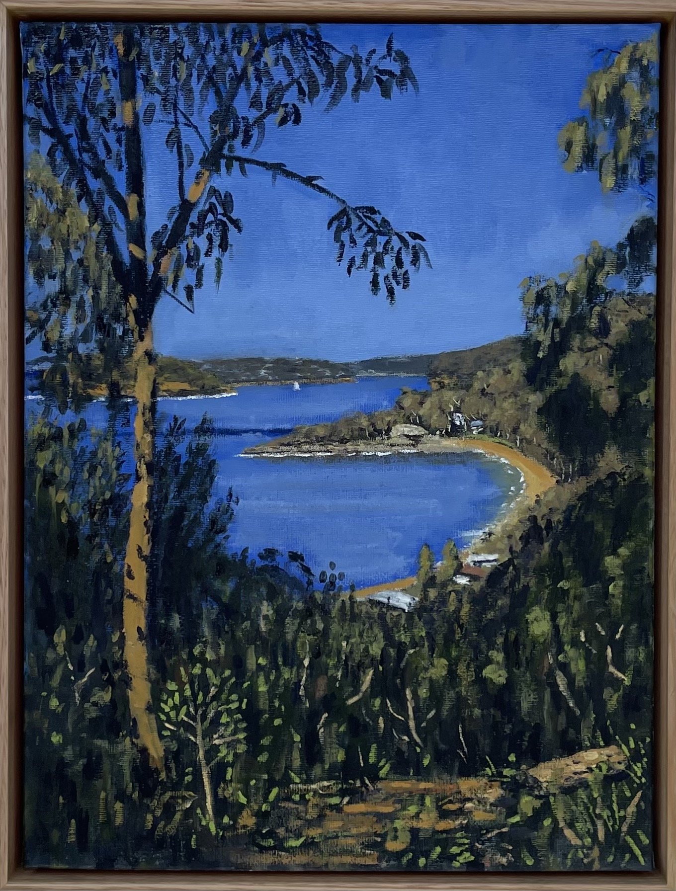 MAX LETHEM View From Mt Ettalong 31x41cm framed oil on canvas WAS $950 now $700