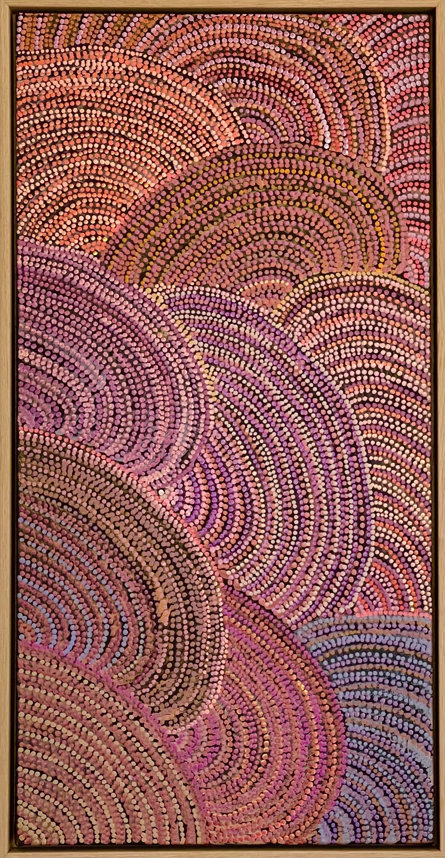 GRACE NAPANGARDI BUTCHER Vaughan Springs Dreaming 91x46cm framed acrylic on canvas. $1100