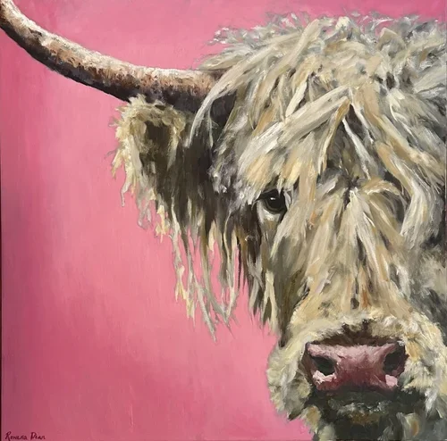 ROWENA DEAN Highland Sass 90 × 90 cm framed oil on canvas $3900