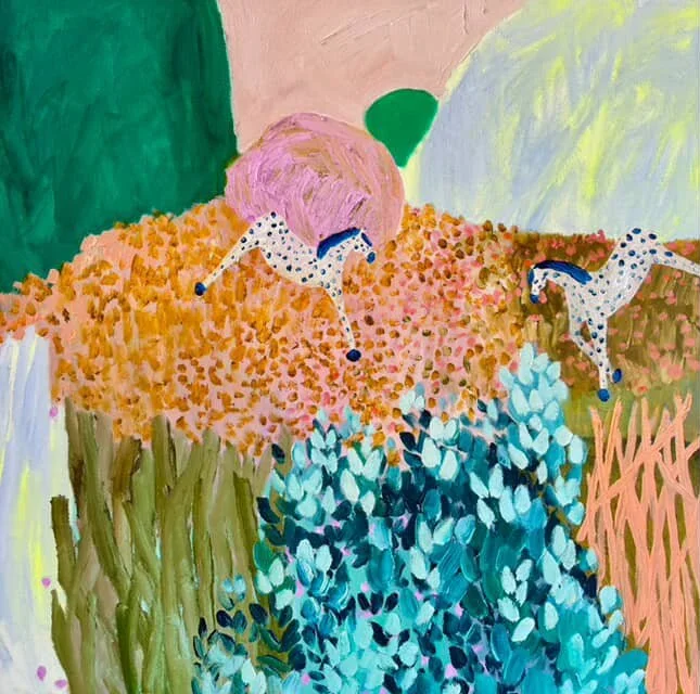 KATE DEBBO All The Best Days Are With You 80 × 80 cm framed oil on canvas $2900
