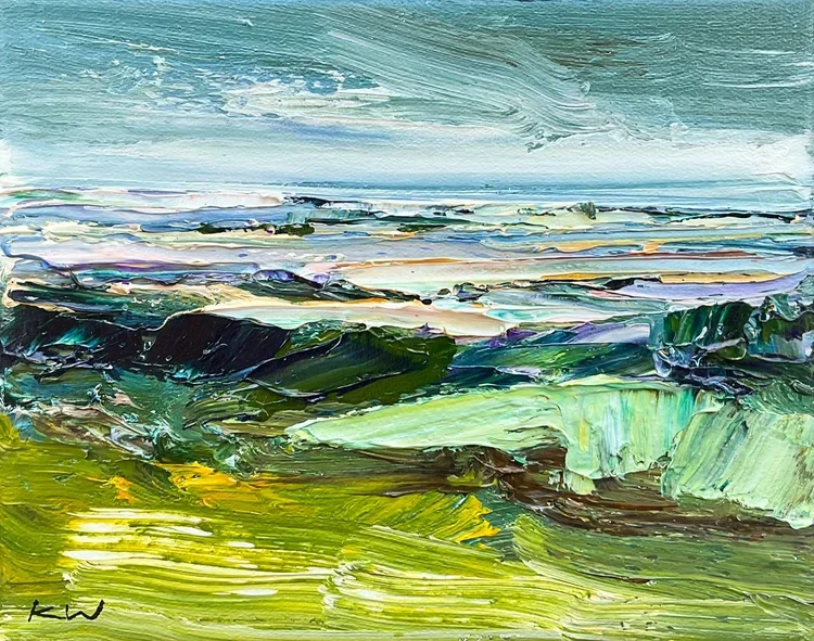 KATIE WYATT Tilly 20 × 25 cm framed acrylic on canvas $390