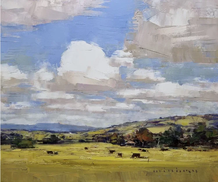 MINHAN CHO Under A Kilcoy Sky 51 × 61cm Framed oil on canvas $2500