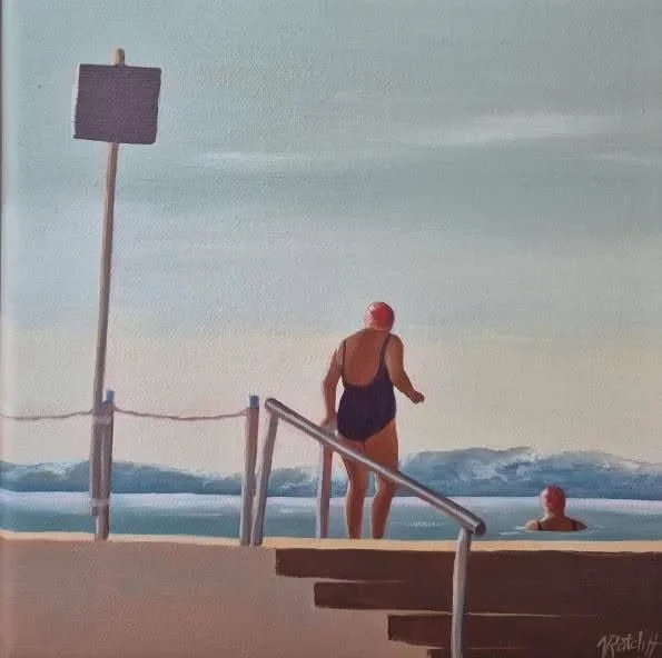 VICKI RATCLIFF Like A Spa I 23 × 23 cm framed oil on canvas $750