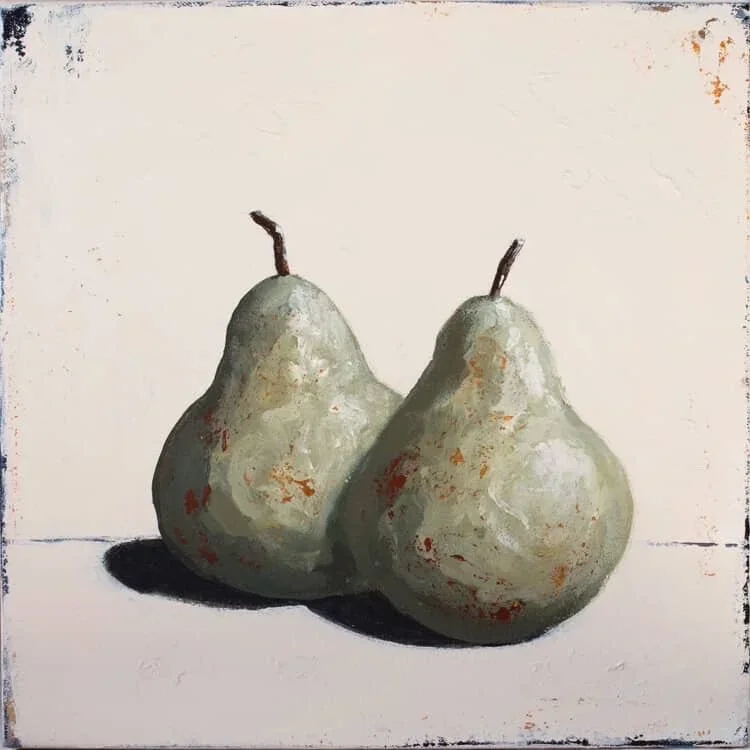 KARIN CUTLER Lean In 30 × 30 cm framed acrylic on canvas $650