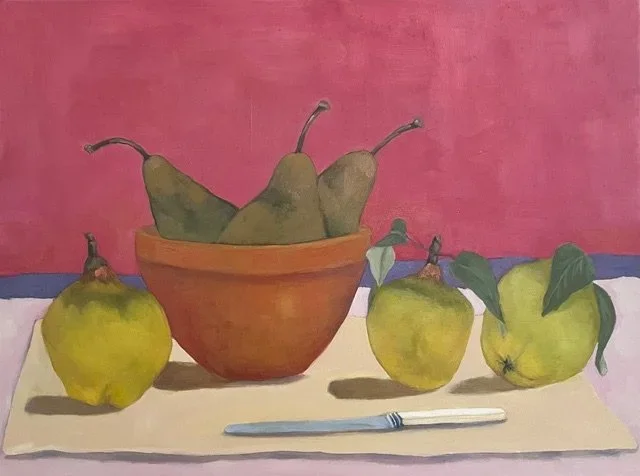 LISA MORONEY Buerre Bosc and Quinces 33 × 43 cm framed oil on panel $990