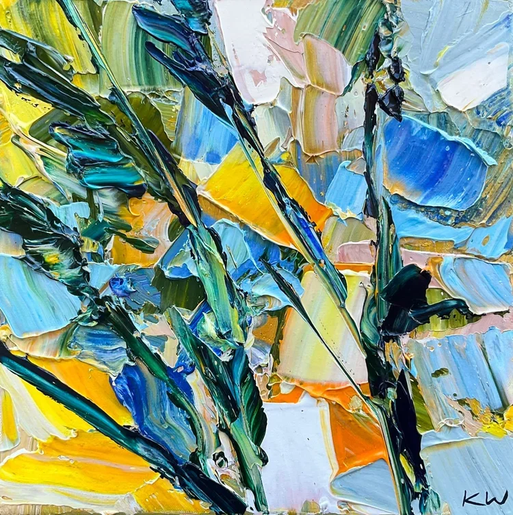KATIE WYATT Ruthie 20 × 20cm framed acrylic on canvas $550