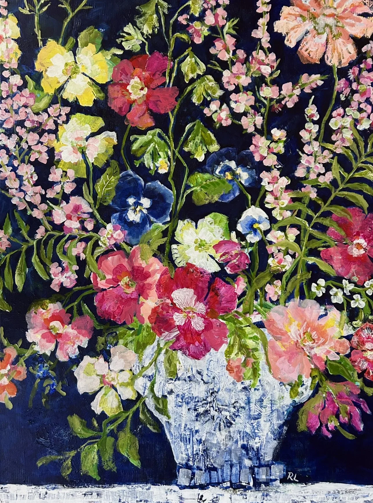RACHAEL LITTLE Add Blossom 120 × 90 cm framed acrylic on canvas $3300