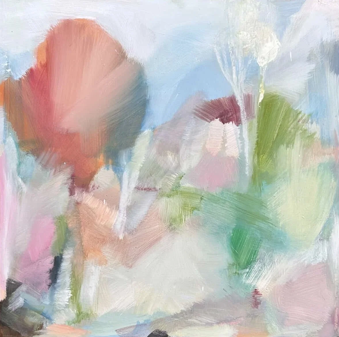 JANE CANFIELD Spring II 40 × 40 cm framed oil on birch panel $1450