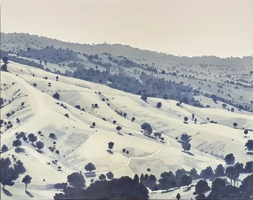 76 ×High Country Hunter 61 cm framed acrylic on canvas $2900