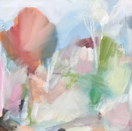 Spring II 40 × 40 cm framed oil on birch panel $1450