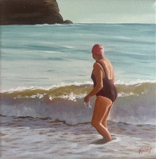 Out To The Point IV 23 × 23 cm framed oil on cavas $750