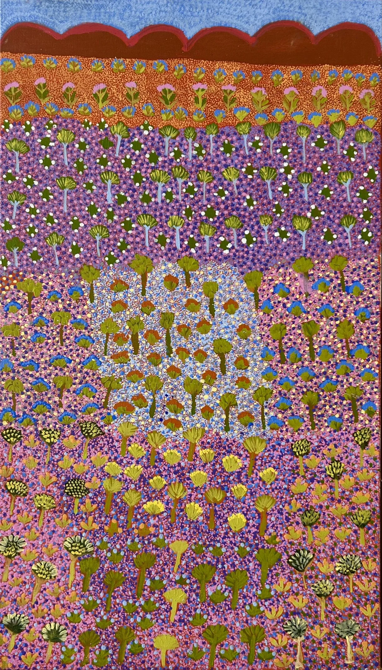 ROSIE KEMARRE MORTON my Fathers Country and Bush Medicine 107 x 61 cm framed acrylic on linen $3100