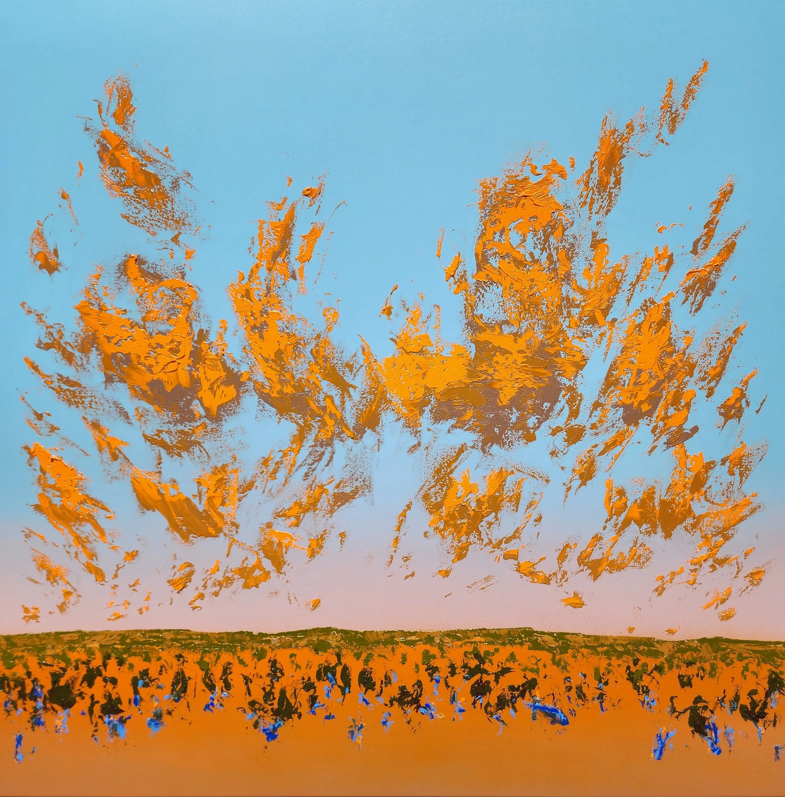 JOHNNY K A Feeling In My Heart 122 x 122cm framed oil and acrylic on polyester $6250