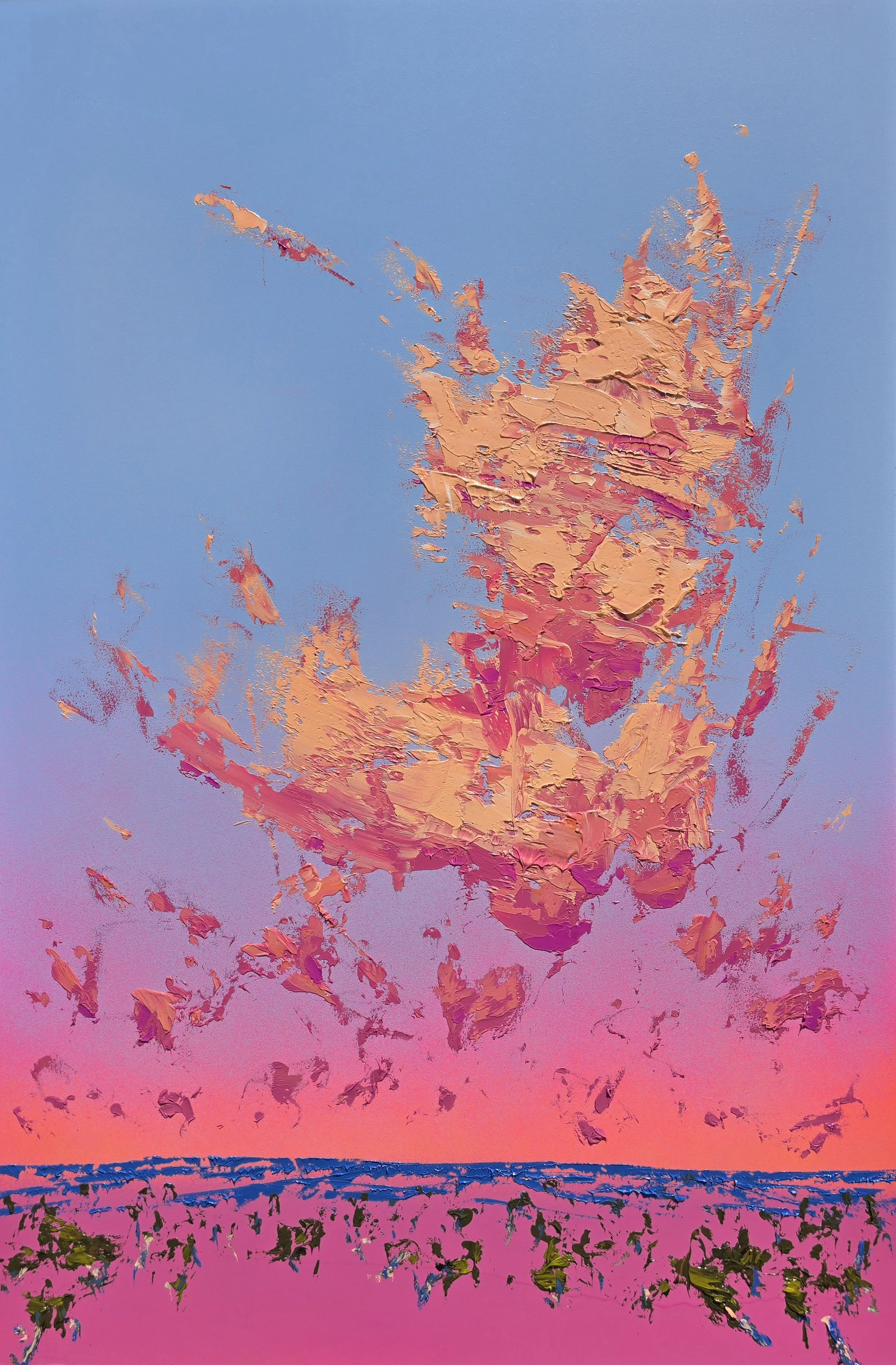 JOHNNY K You Are A Beautiful Miracle 90 x 60 cm framed oil and acrylic on board $3250