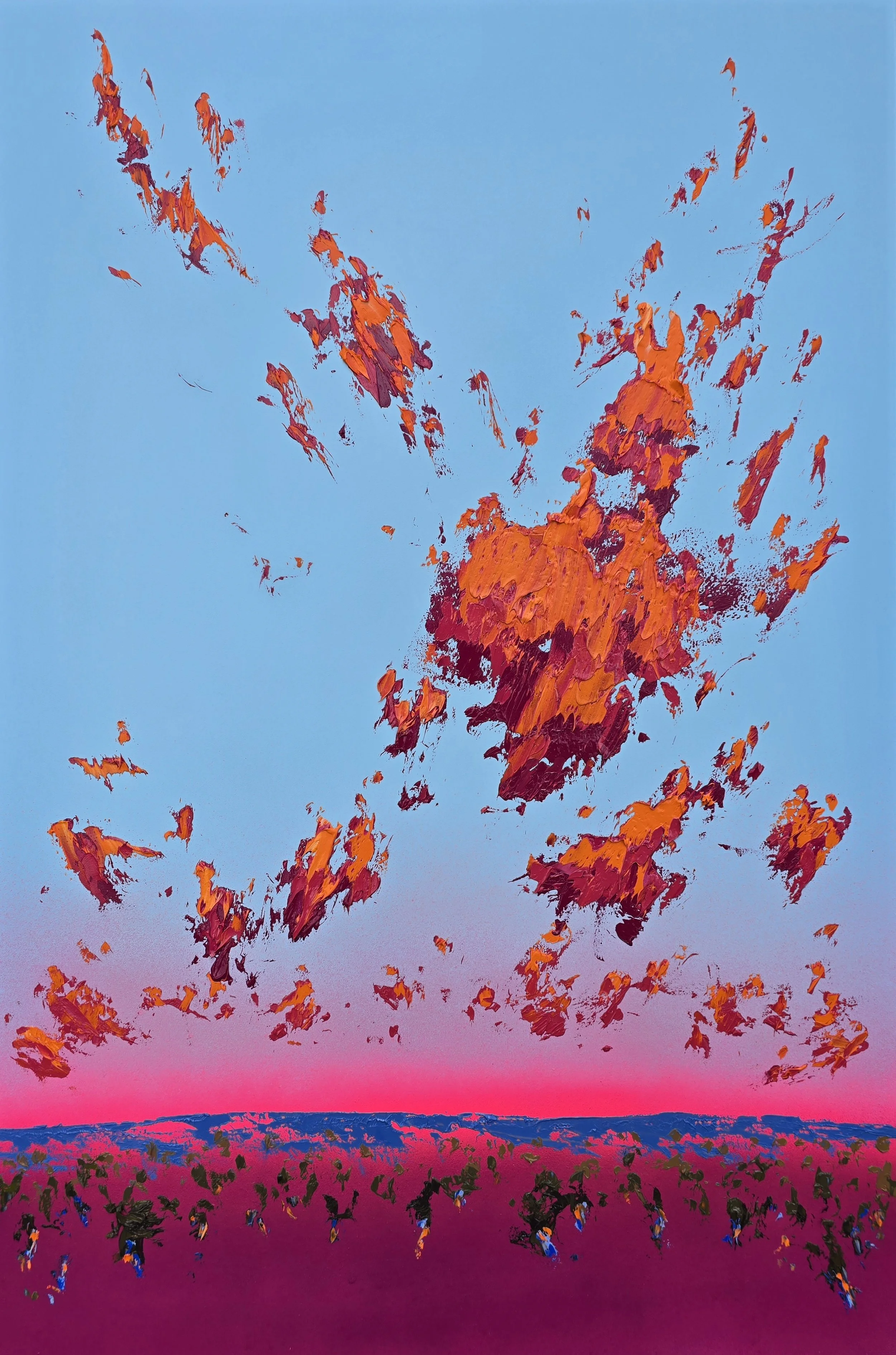 JOHNNY K You Take My Breath Away 90 x 60cm framed oil and acrylic om board $3250