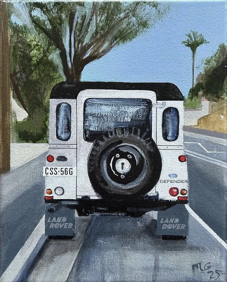 White Defender Woollahra 25 x 20 cm framed acrylic on canvas $600