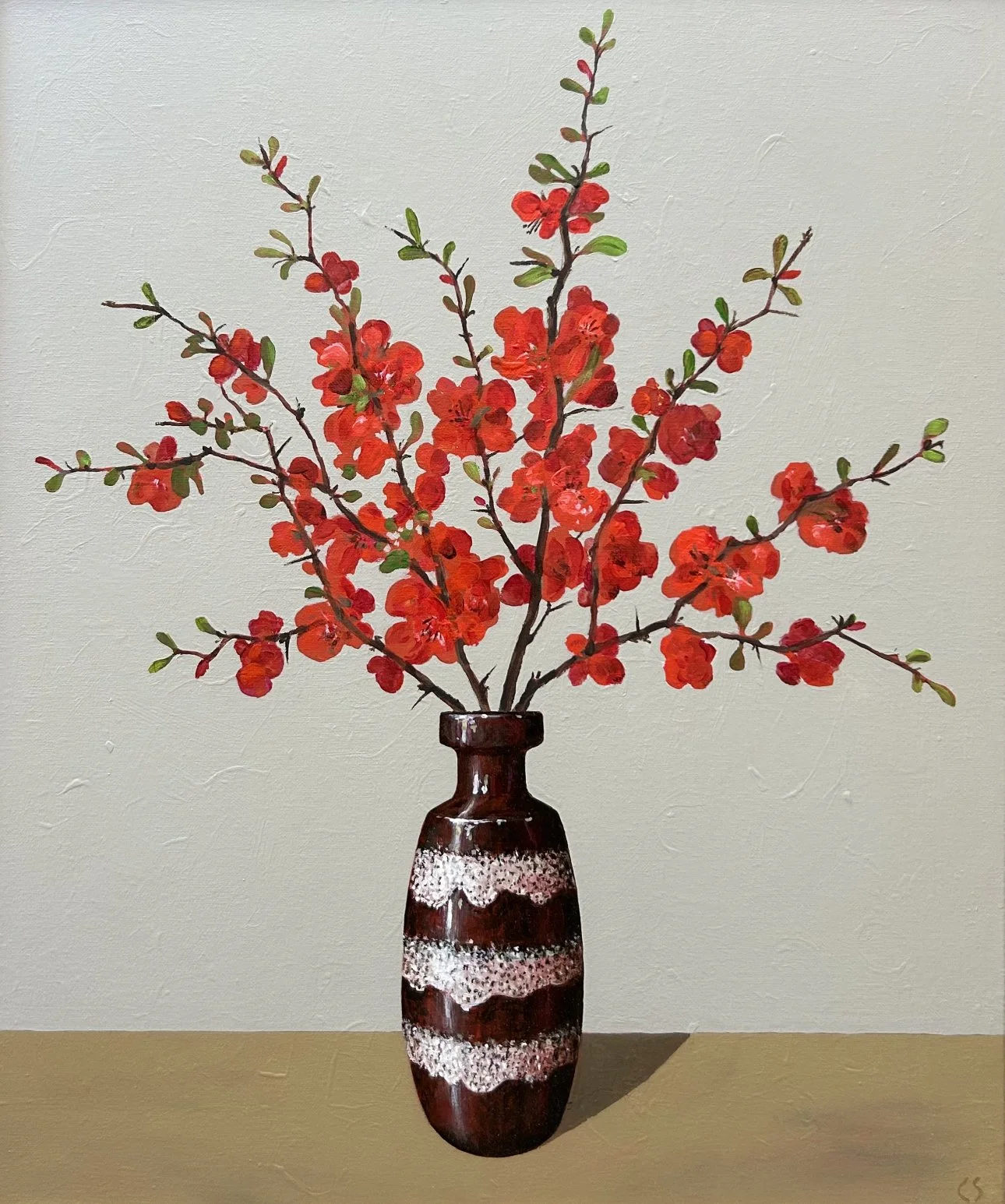 CHARLES SMITH August Bloom 63 x 53 cm framed acrylic on canvas $1600