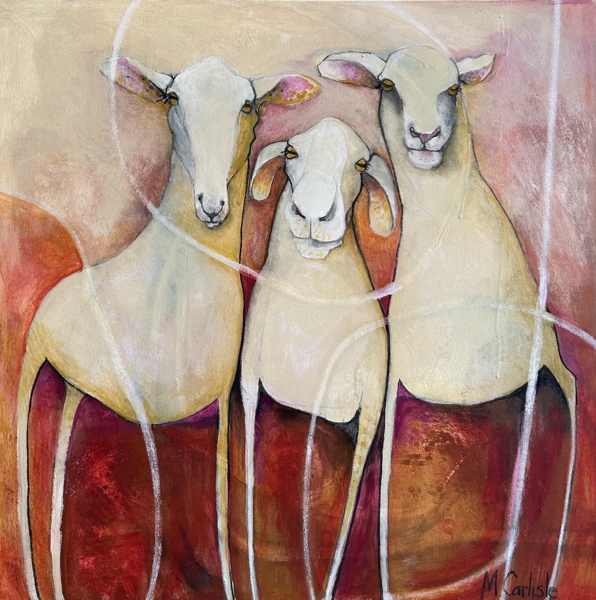 MARGIE CARLISLE 100 x 100 cm framed acrylic on canvas $2900