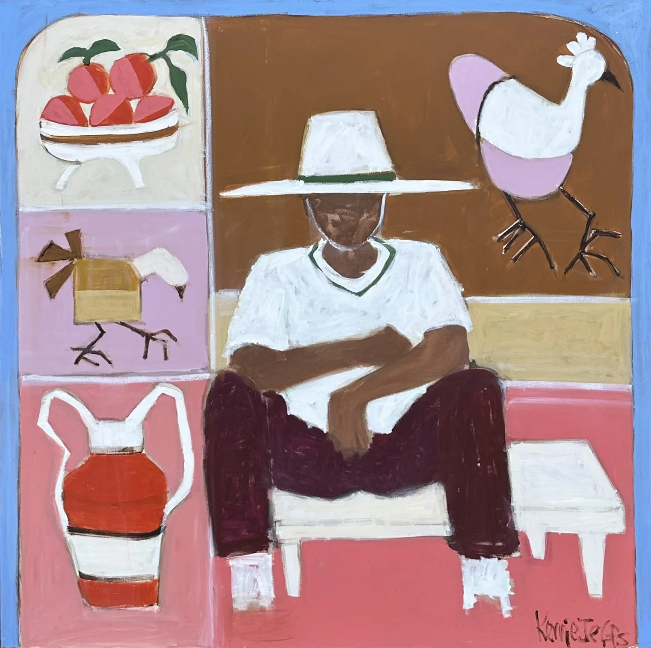 KERRIE JEFFS Abundance 110 x 110 cm framed acrylic on canvas $4500