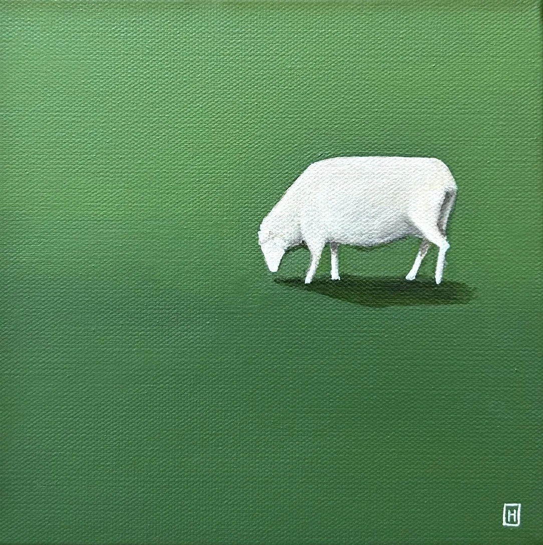 HARRIET MORT 20 x 20cm framed acrylic on canvas $450